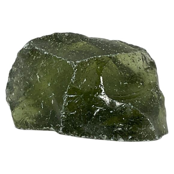 Army Green Translucent Art Glass Cullet Glowing Manganese Slag Glass #5GX84 - Picture 2 of 8